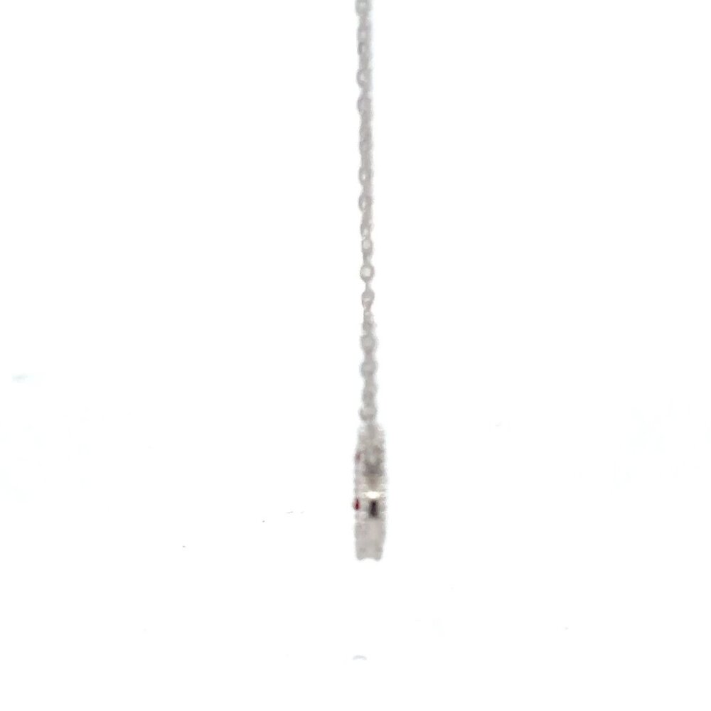 925 Sterling Silver Necklace 17 inches Chain Red Agate Clover Pendant - Picture 7 of 9